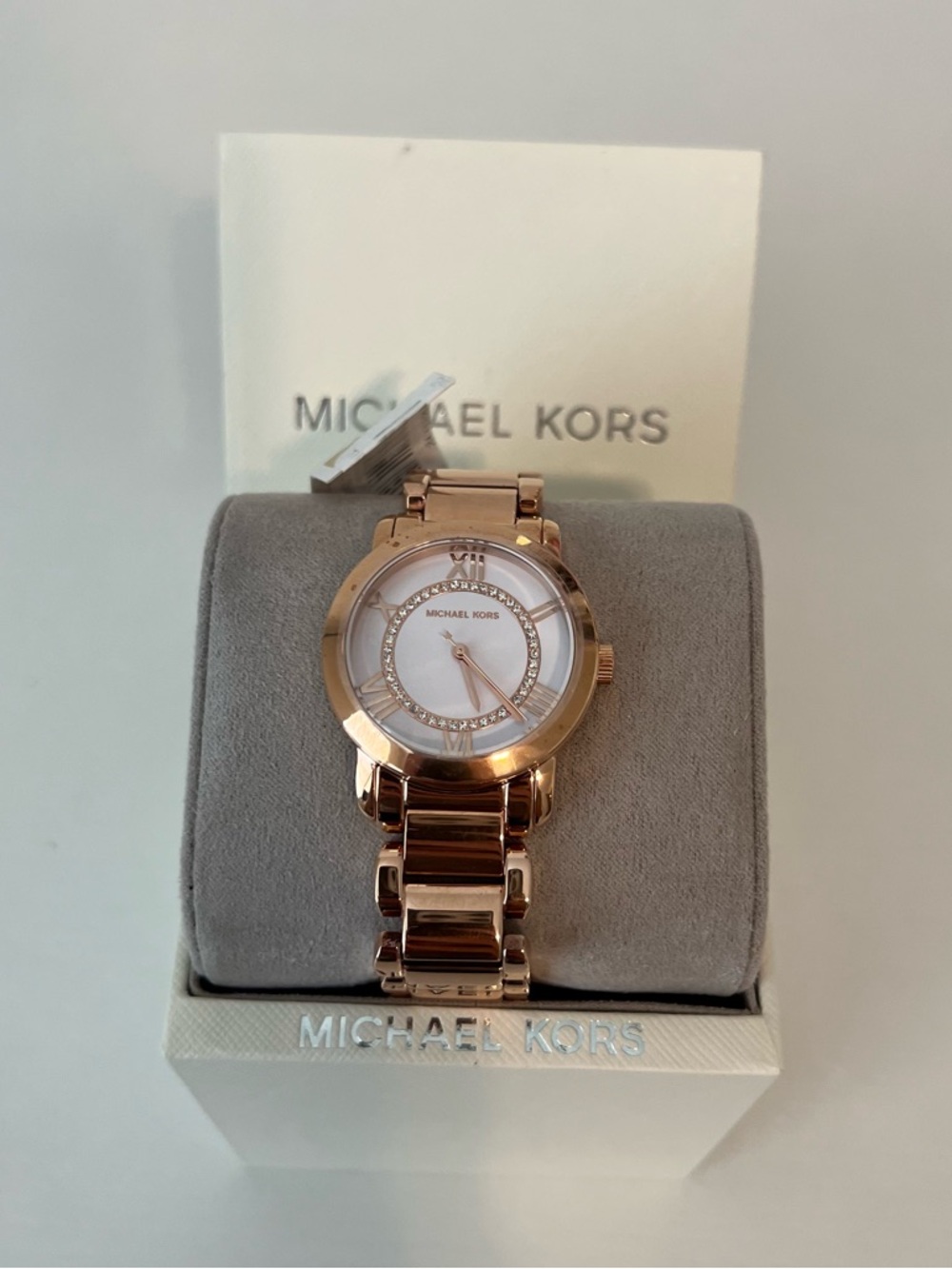 Michael Kors White Dial Rose Gold Tone Stainless Steel Women's Watch MK3530